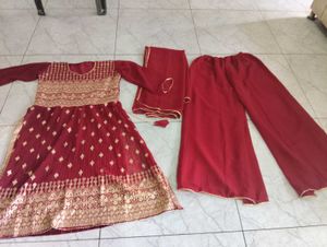 Elegant Maroon Embroidered Kurta Set
