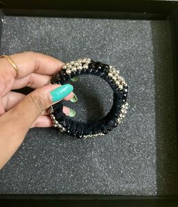 Embellished Black Bangle