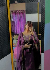 Purple Sequined Suit Set