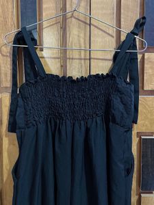 Black Tie-Strap Jumpsuit