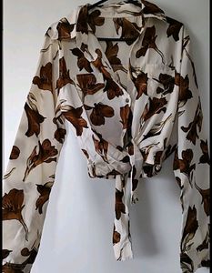 Beautiful White 🤍 And Brown 🤎 Top