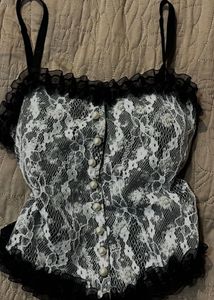y2k classy Lace Corset Style Top
