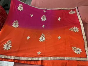 PURE CHIFFON Designer Ombre Saree with Embroidery