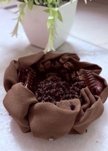 Bun scrunchie with claw clip