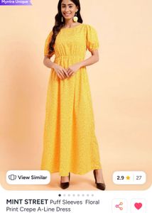 Yellow Floral Puff Sleeve Maxi Dress