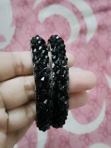 Sparkling Black Crystal Bangles