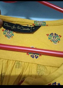 Yellow Printed Tunic Top