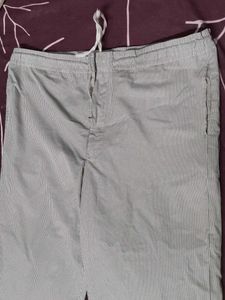 Men Light Grey Striped Pajama