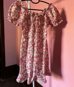 Floral Puff Sleeve Mini Dress