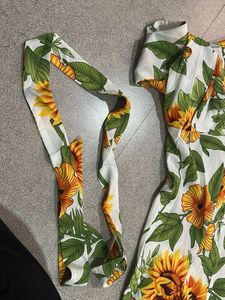 Sunflower Print Maxi Dress