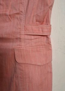 Chic Coral Button-Up Shirt Dress