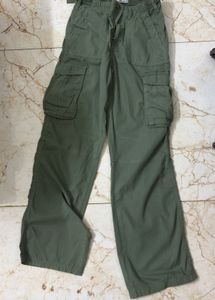 Olive Green Cargo Pants(Adjustable)
