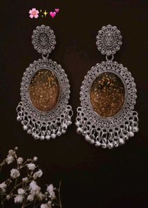 bronze resin Oxidized jhumke earrings💖