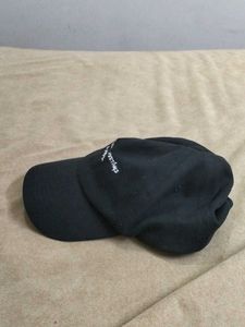 Zara Black Baseball Cap "No Meetings On Mo