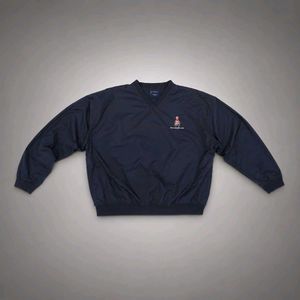 Navy V-Neck Pullover Sweatshirt