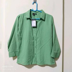 Chic Sage Green Button-Up Shirt