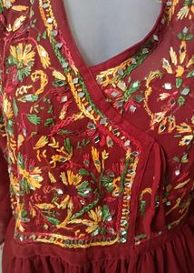 Beautiful Red Embroidered Kurta Set