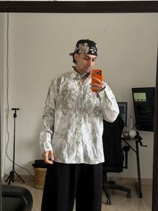 Men's Graphic Print Button-Up Shirt