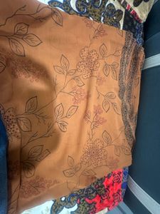Elegant Brown Printed Saree
