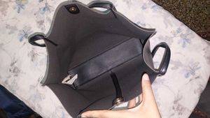 miniso Black Faux Leather Tote Bag