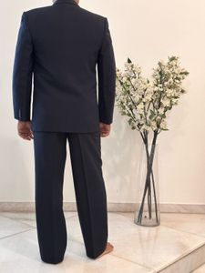 Men’s Navy Blue Pinstripe Double-Breasted Suit | C