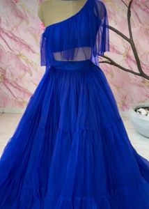 Elegant Blue Net Lehenga Choli Set