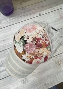 Floral &amp; Striped Baseball Cap
