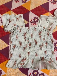 Floral Smocked Puff Sleeve Top