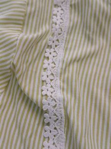 Light Green Striped Kurta with Lace Detail