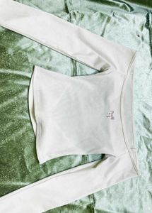 Off-Shoulder White Top with Bow Detail