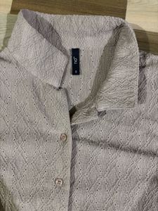Short Sleeve Button-Up Top