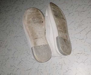 White Sneakers with Velcro Straps