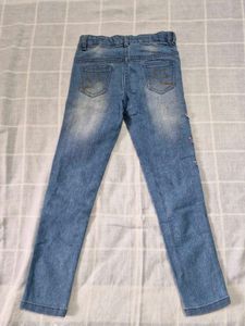 Girls Blue Denim Jeans with Stars