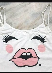 Cute Korean Graphic Crop Top