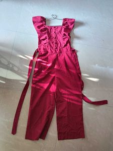 Chic Pink Ruffle Jumpsuit