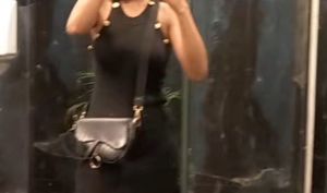 Chic Black Croc Embossed Saddle Bag