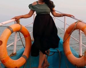 Off-Shoulder Top & Midi Skirt Set