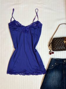Navy blue lace cami top