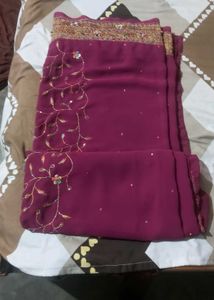 Embroidered Silk Saree