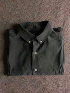 Olive Green Button-Down Shirt