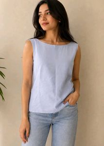 Sleeveless Light Blue Top