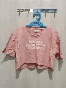 Bonkers Corner Peach Graphic Crop Top