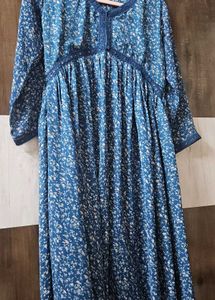 Blue Floral Print Kurta