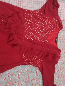 Maroon Ethnic Gown with Embellishments
