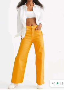 Vibrant Yellow High Waist Wide-Leg Pants
