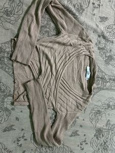 Ribbed Knit Wrap Cardigan