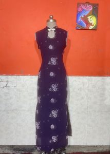 Elegant Purple Floral Gown