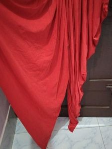 Elegant Red Embroidered Jump Suit