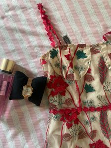 Embroidered Midi Dress