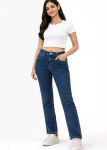 Stylish Blue Dotted Jeans